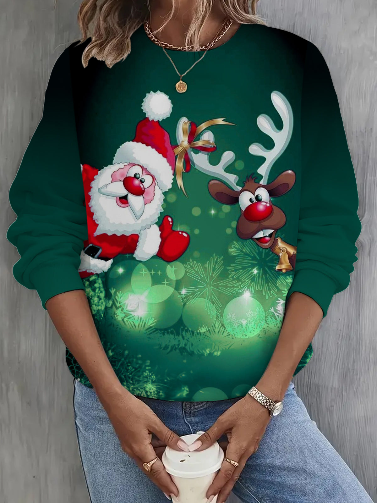 Christmas Is Coming Long Sleeve Printed Top