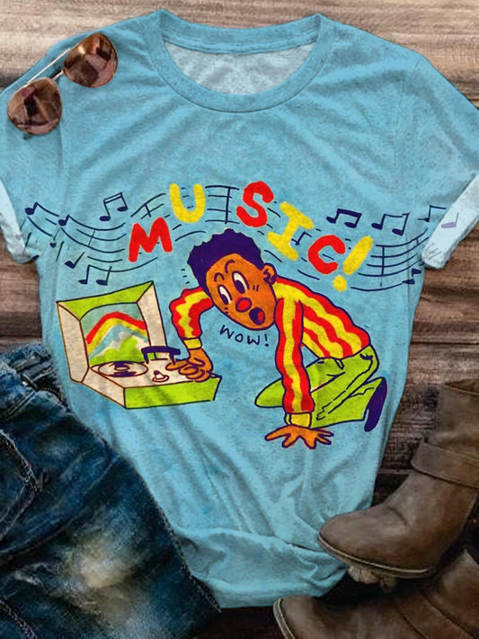 Vintage Music Now Crew Neck T-shirt