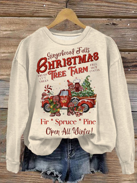 Women's Christmas Tree Farm Fresh Printed Sweatshirt