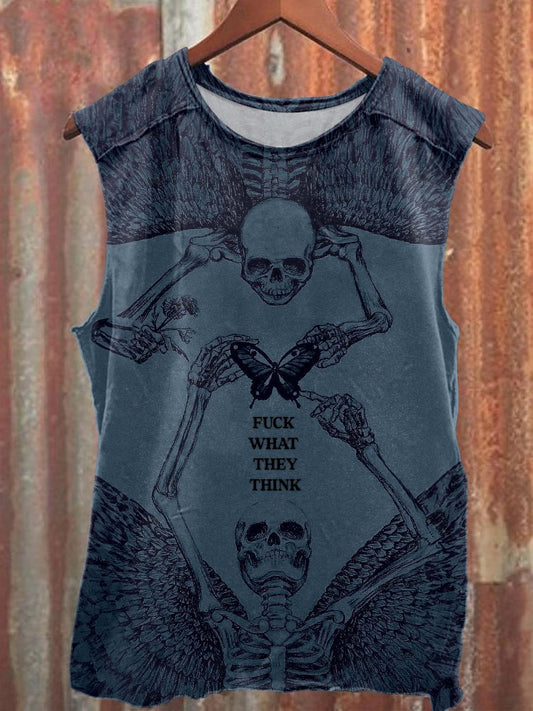 Women's Fuck What They Think Halloween Vintage Tank Top