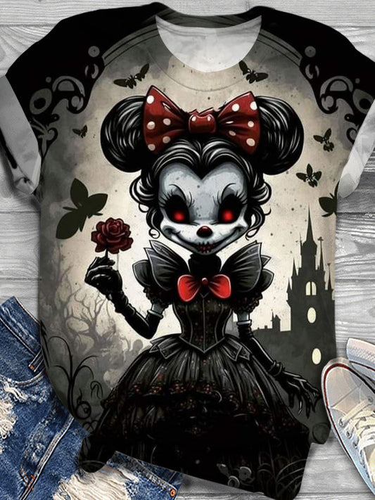 Halloween Dark illustrations Crew Neck T-shirt