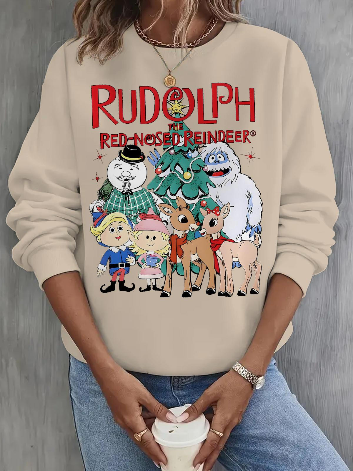 Rudolph the Red-Nosed Reindeer Christmas Long Sleeve Casual Top