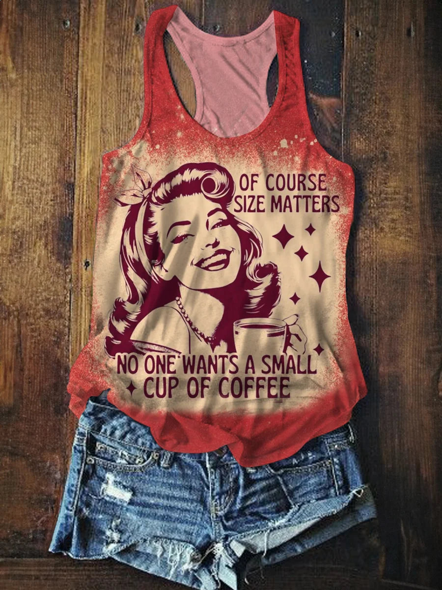 of Course Size Matters Print Casual Tank Top