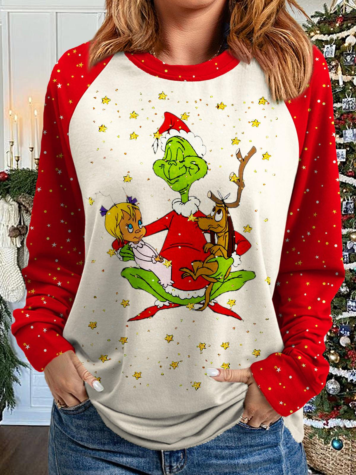 Steal Christmas Long Sleeve Casual Top