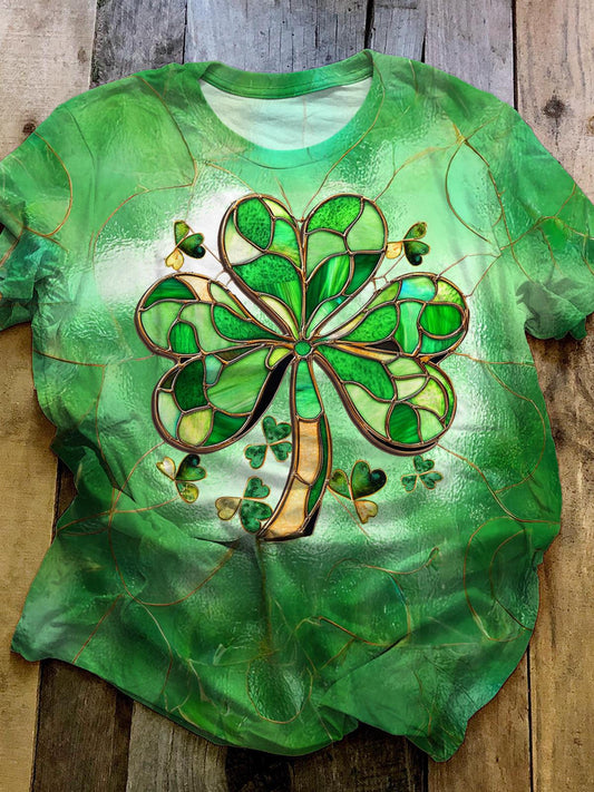 St. Patrick's Day Shamrock Crew Neck T-shirt