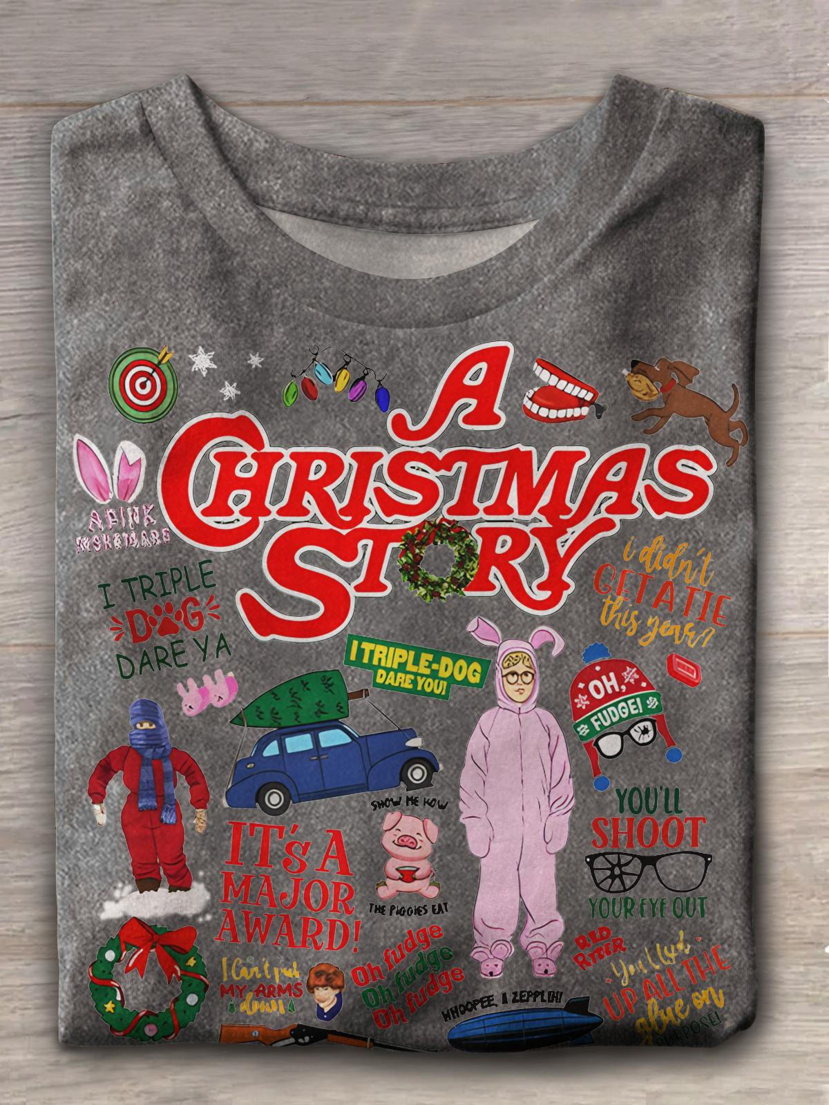 A Christmas Story Fun Character Print T-shirt