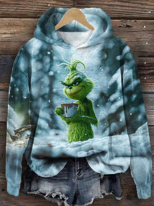 Christmas Movie Character Forest Print Long Sleeve Top