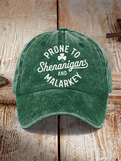 Prone To Shenanigans And Malarkey St. Patrick'S Day Print Baseball Cap