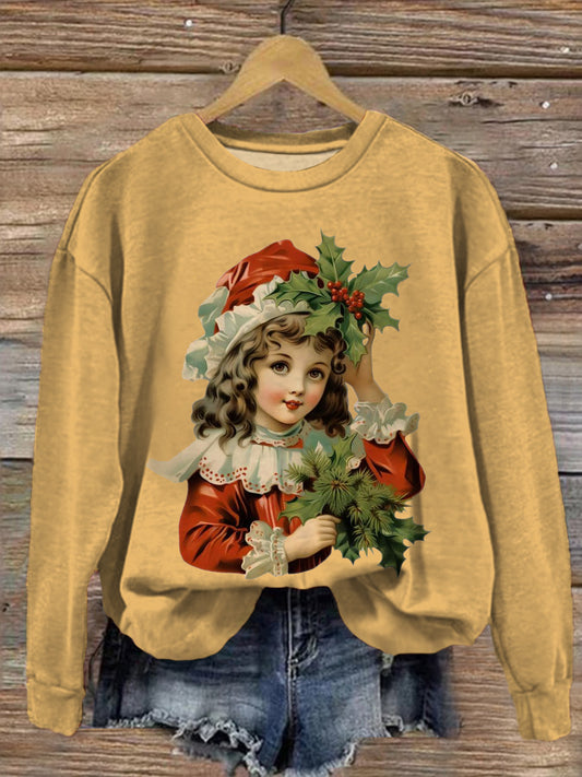 Vintage Just A Girl Love Christmas Long Sleeve Top