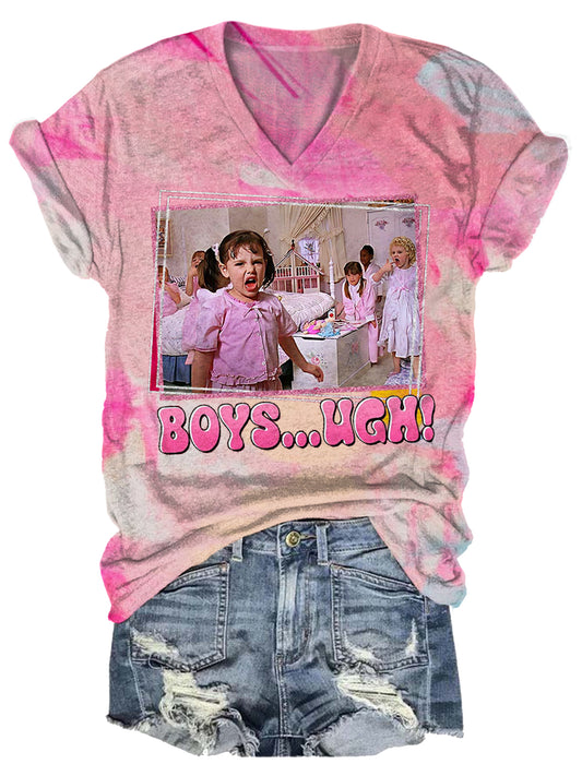 Boys Ugh Fun Movie Fans Print Casual T-Shirt