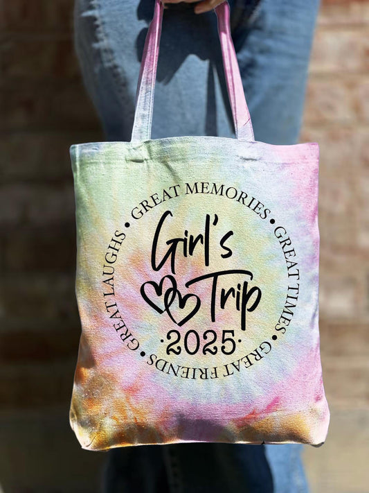 Girl Trip 2025 Shoulder Zipper Canvas Bag