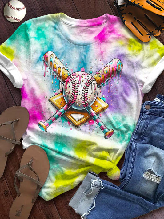 Baseball Home plate Ice Cream Crew Neck T-shirt