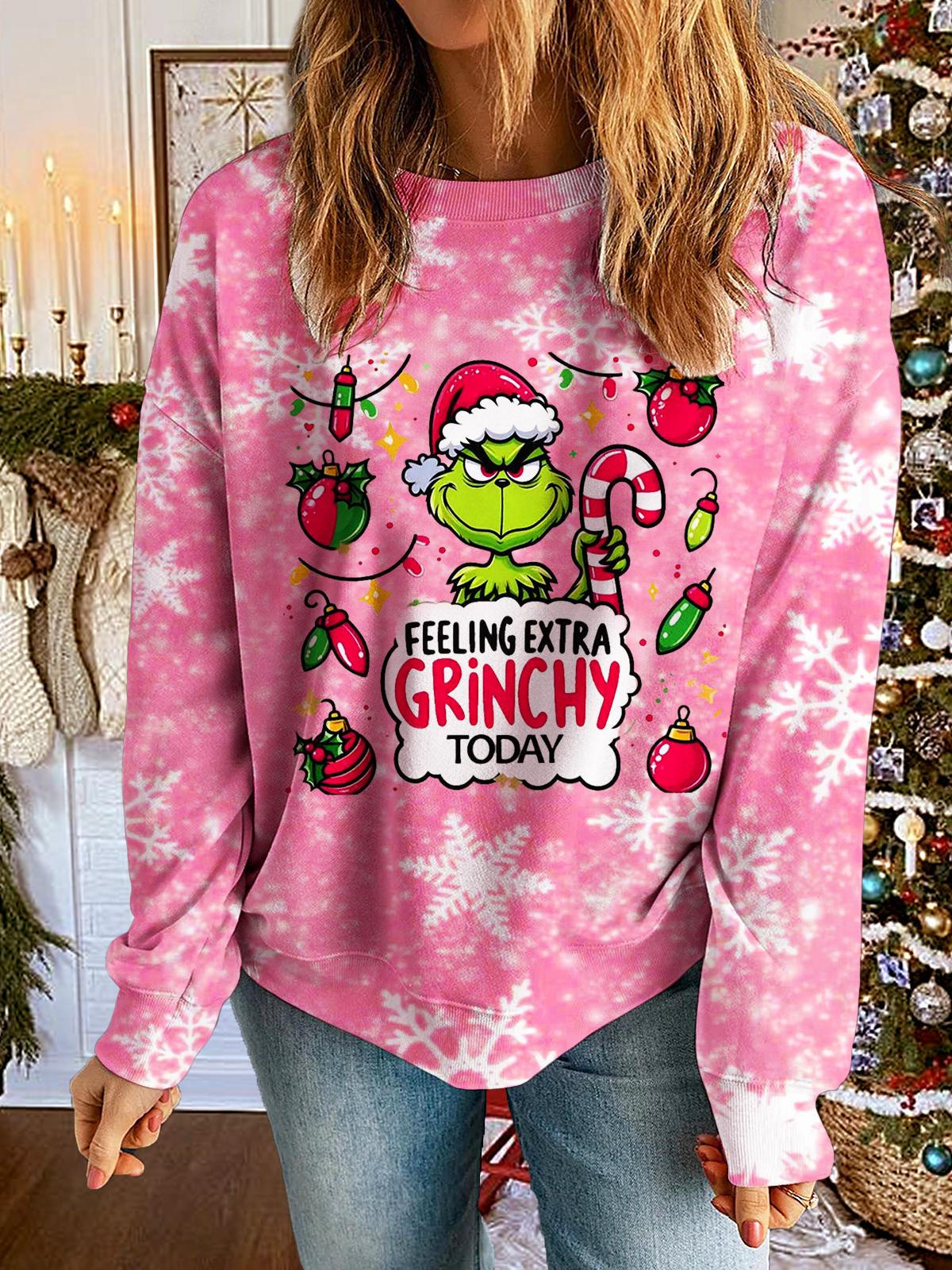 Women's Christmas Retro Movie Printed Long Sleeve Casual Top