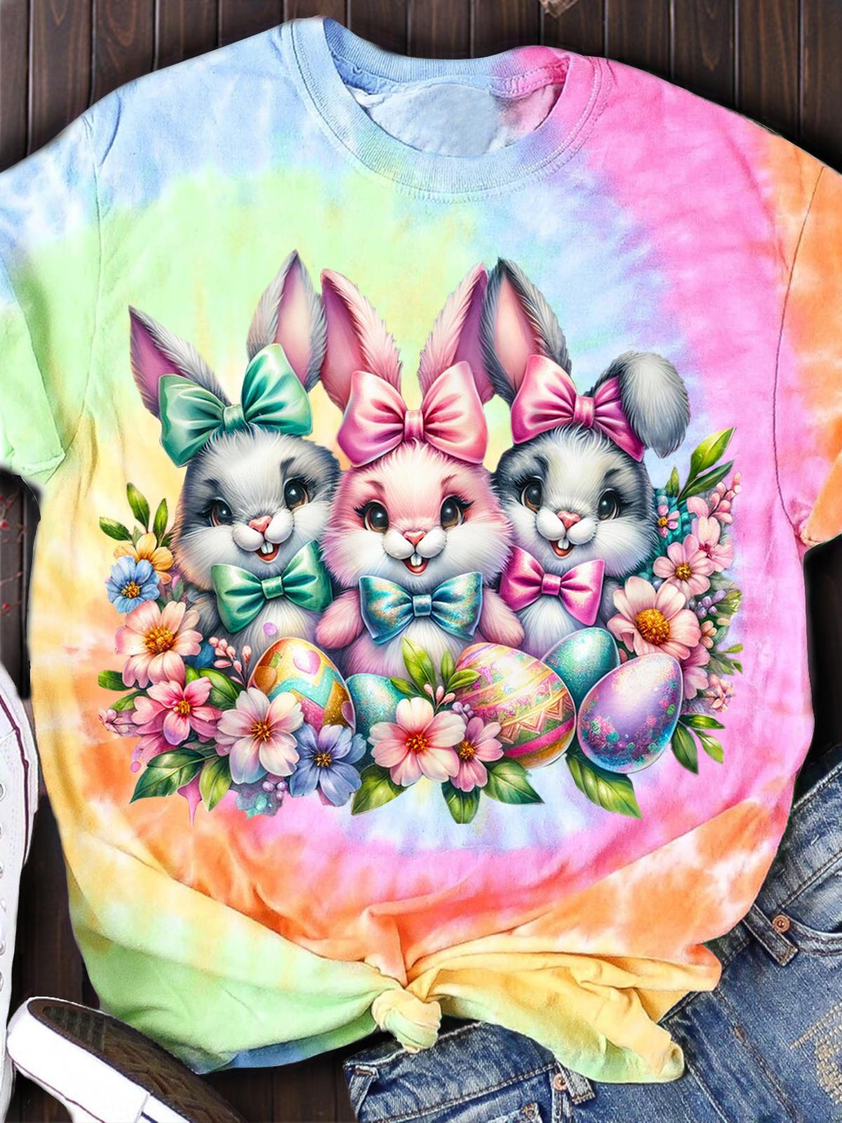 Cute Easter Bunny Crew Neck T-shirt