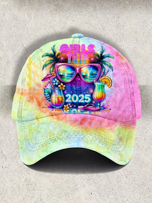 Girls Trip 2025 Tie Dye Print Baseball Cap