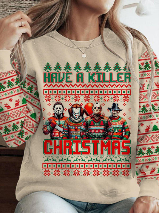 Women's Have A Killer Christmas Crew Neck Casual Sweatshirt