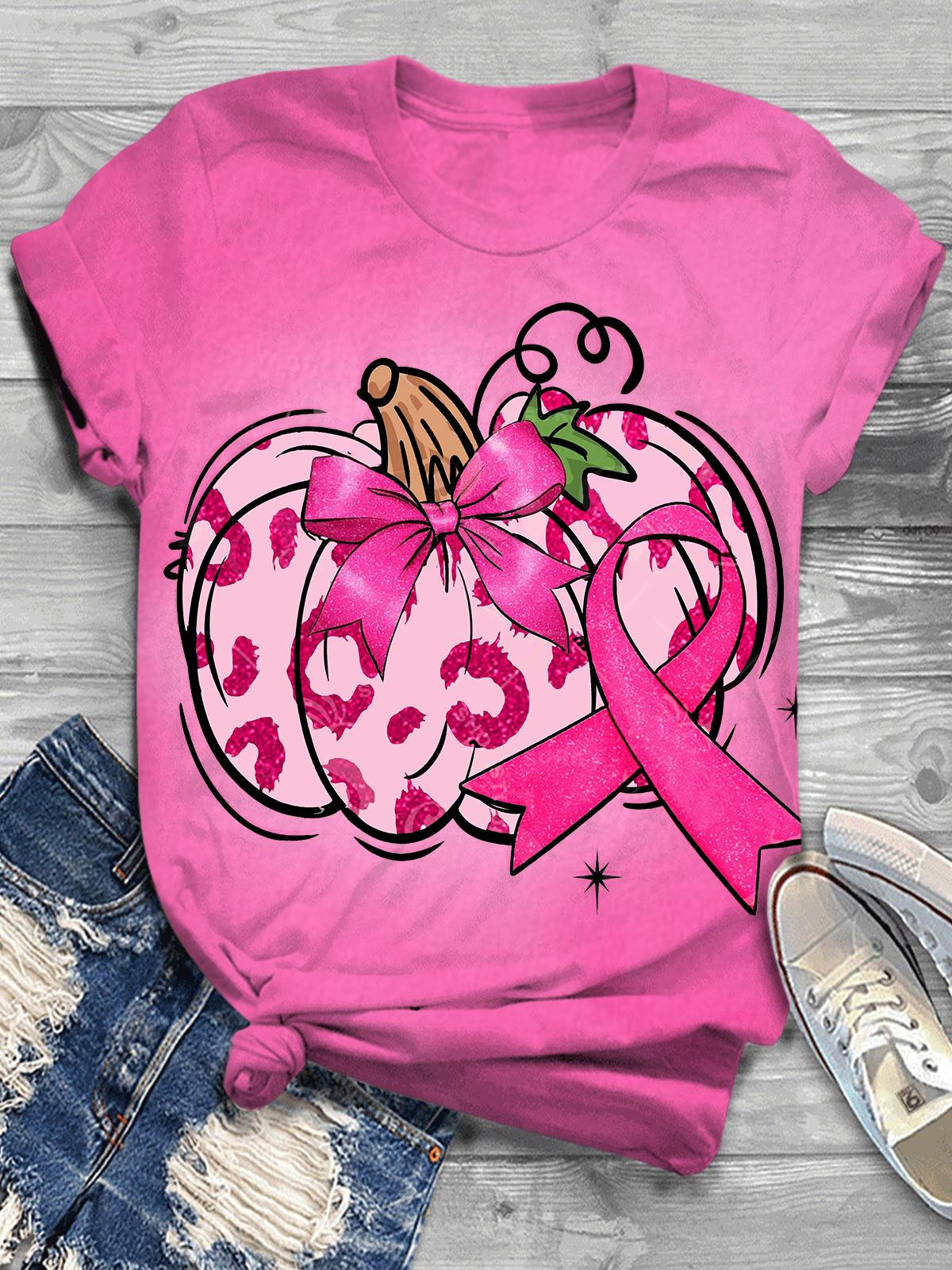 Retro Breast Cancer Awareness Crew Neck T-shirt