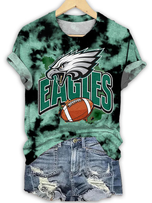 Eagles Football Sports Game Team Fan Print T-shirt