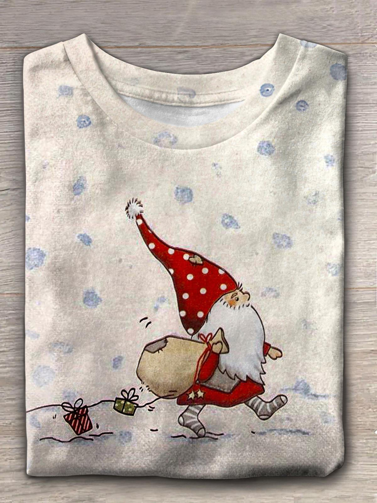 Women's Christmas Winter Santa Crew Neck T-shirt