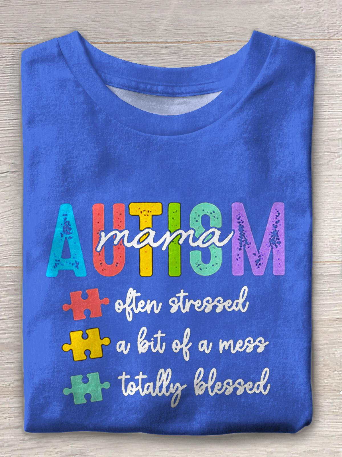 Autism Mom Hero Crew Neck T-shirt