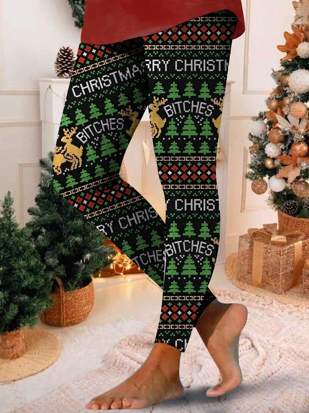 Women's Merry Christmas Print Leggings