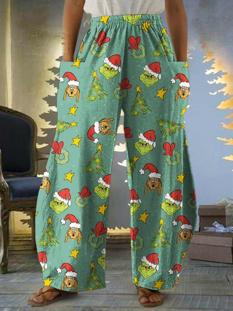 Women's Christmas Funny Print Casual Pants