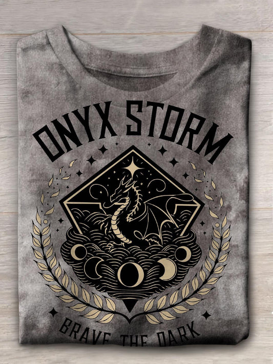 Onyx Storm Brave The Dark Anti Violence Print T-shirt