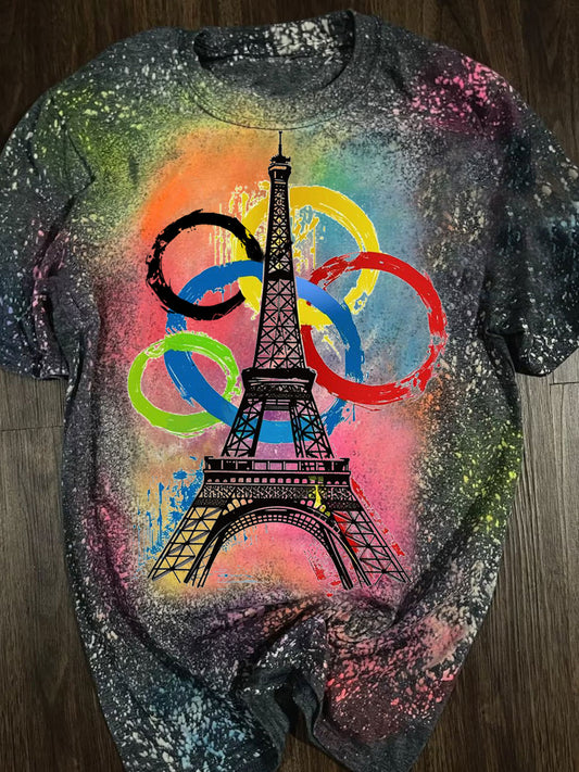 Tie Dye Tower Art Print Casual Top