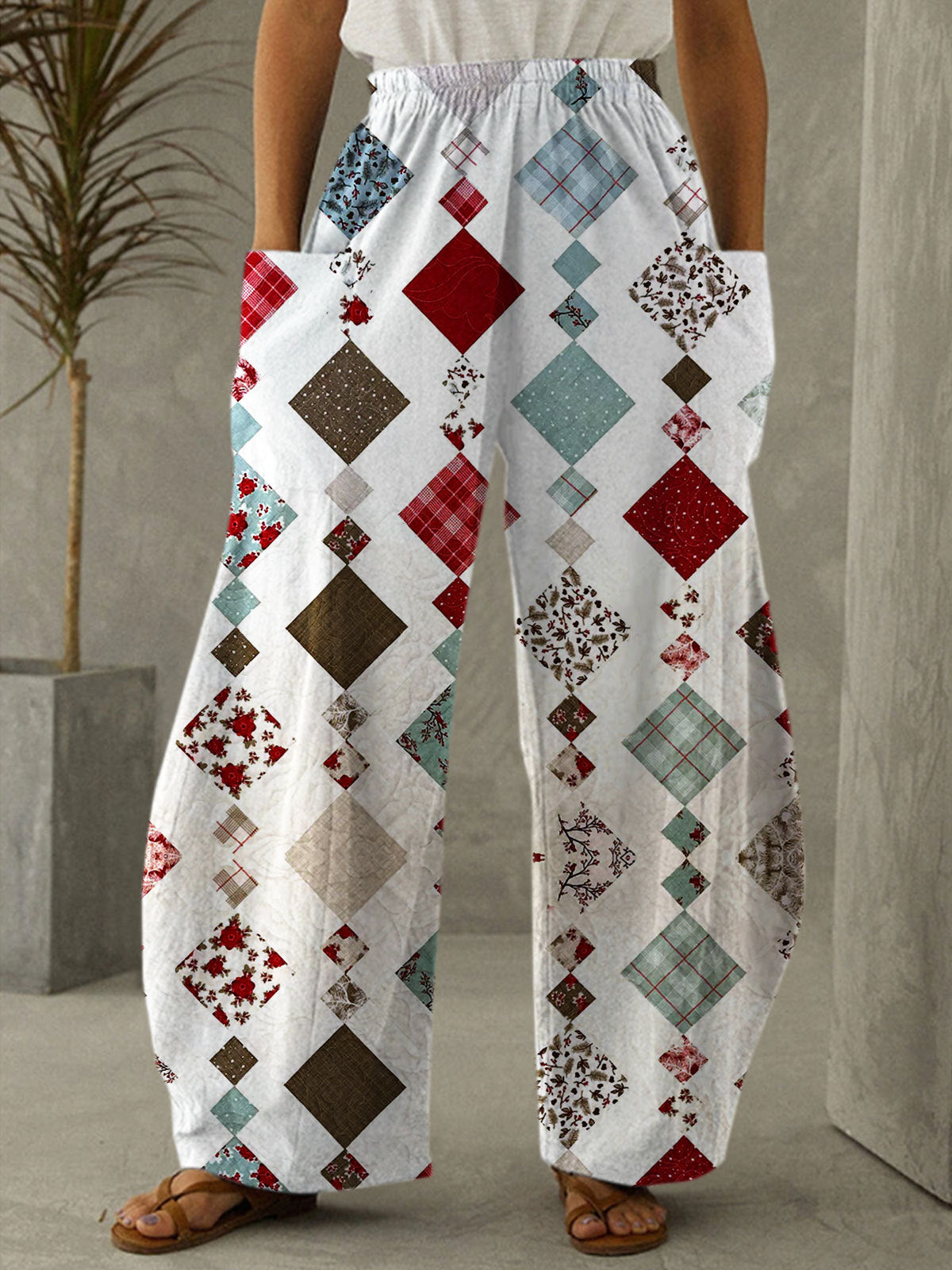 Women's Geometric Print Casual Pants