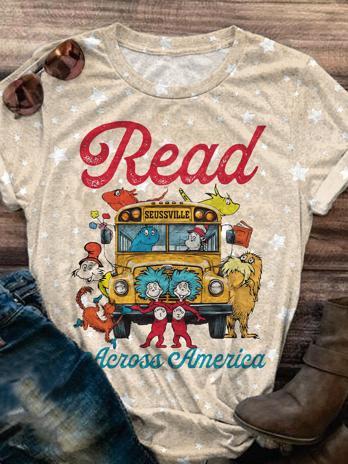 Reading Day Friends Teacher's Day Across America Print T-shirt