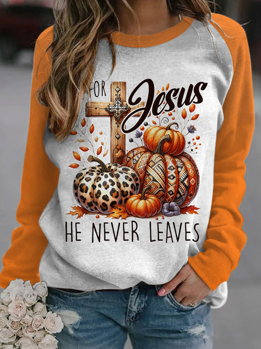 Fall for Jesus Long Sleeve Casual Top