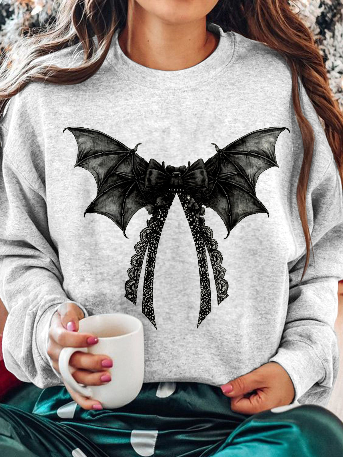 Halloween Bat Long Sleeve Casual Top