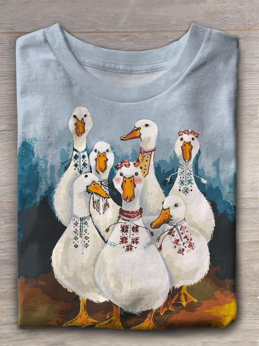 Women's Pretty Duck Dress Printed Casual T-shirt