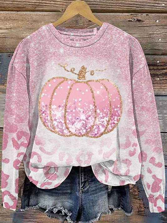 Pink Breast Cancer Printed Long Sleeve Casual Top