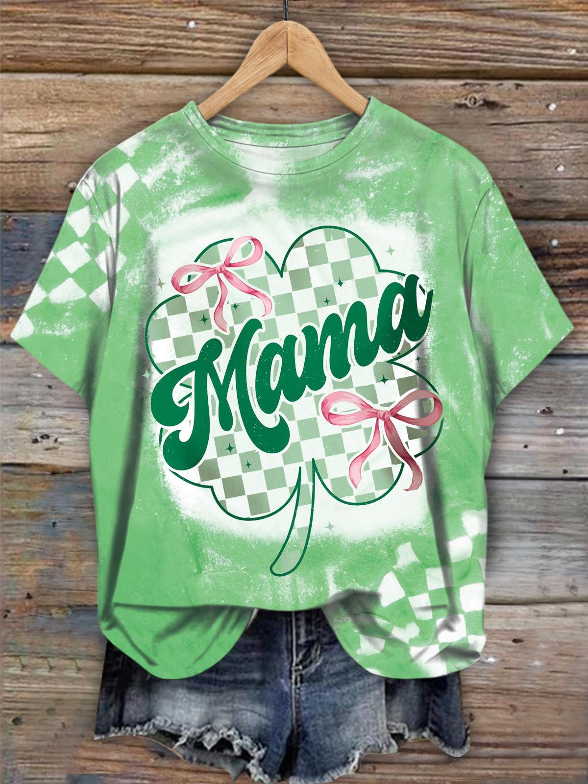 Mama St Patrick's Day Crew Neck T-shirt