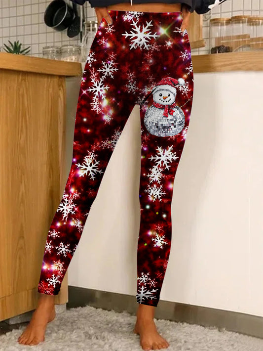 Snowflakes Falling Print Leggings