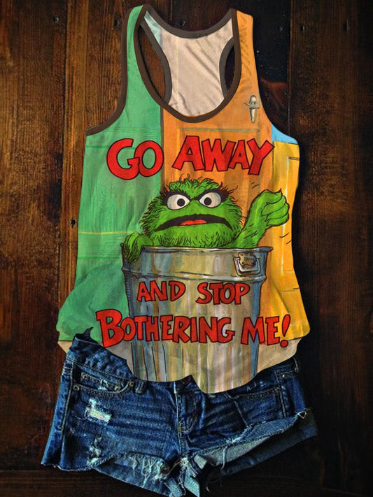 Go Away Printed Casual Tank Top