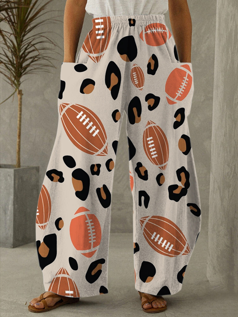 Women's Football Leopard Print Casual Pants