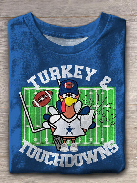 Women's Dallas Turkey Football Crew Neck T-shirt