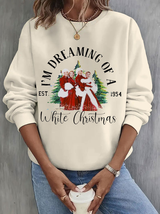 I'm Dreaming Of A White Christmas Long Sleeve Casual Top