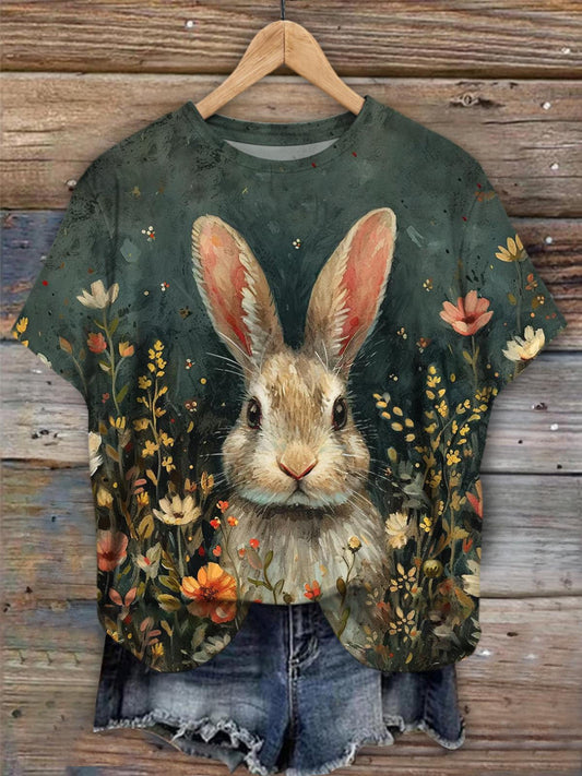 Dark Easter Bunny Prints T-shirt