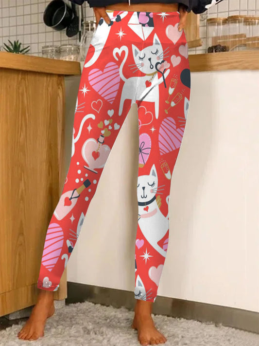 You're The Cat's Meow Valentine's Day Print Leggings