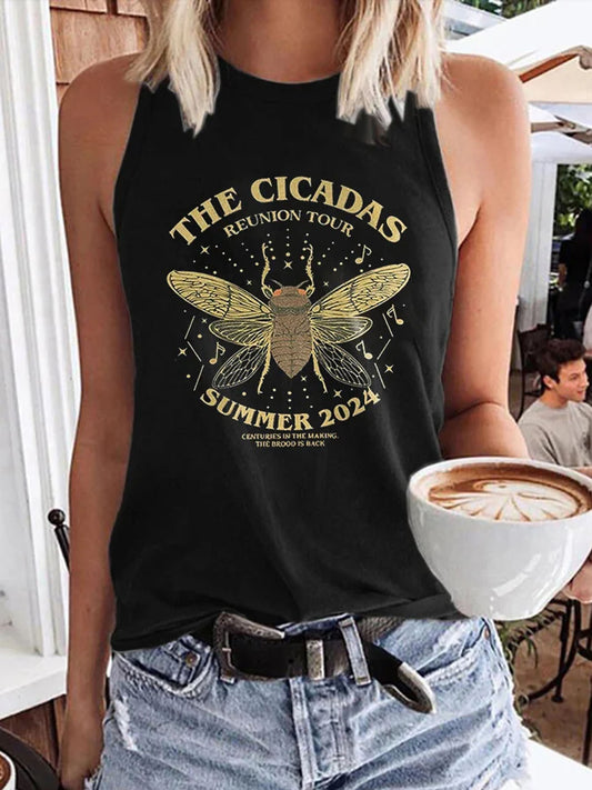 Women's 2024 The Cicadas Reunion Tour Print Casual Sleeveless Top