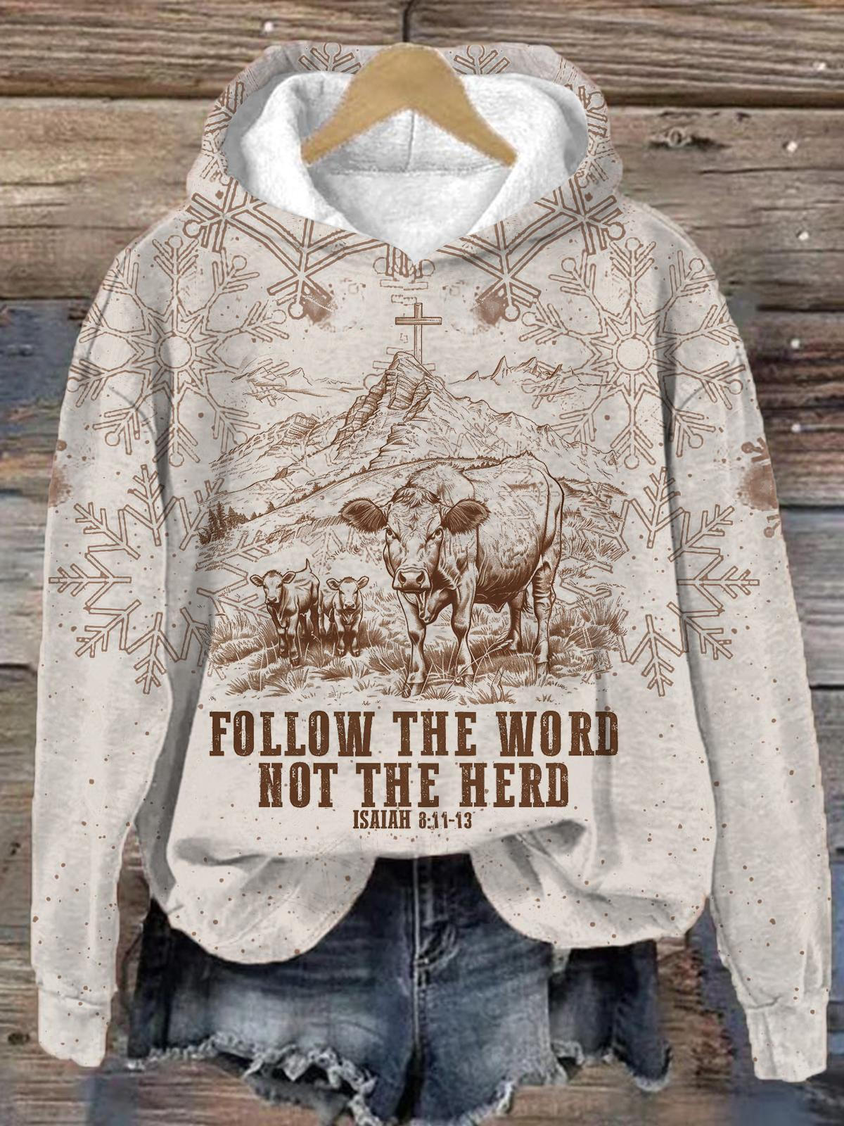 Follow The Word Not The Herd Long Sleeve Printed Hoodie