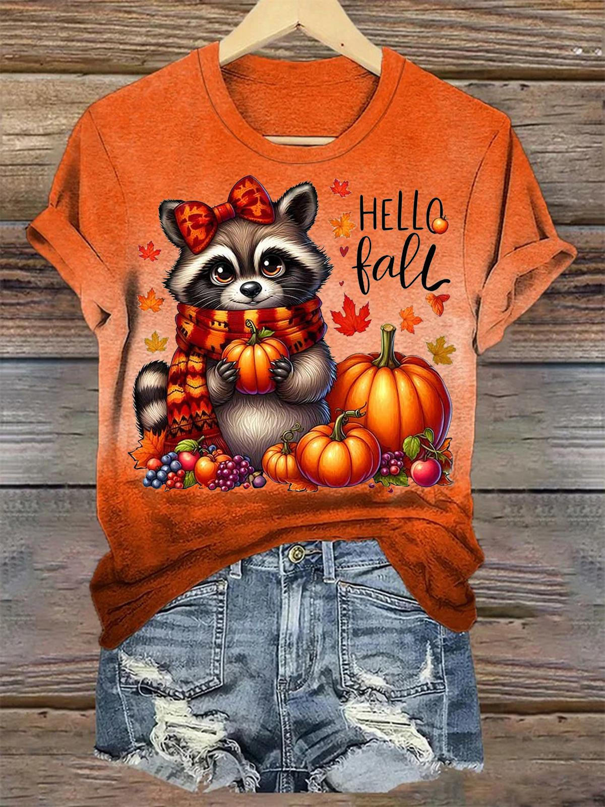 Hello Fall Crew Neck T-shirt