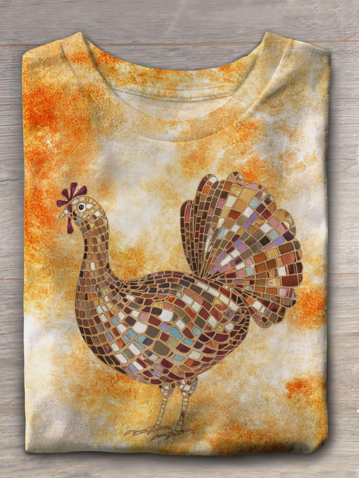 Thanksgiving Vintage Turkey Crew Neck T-shirt