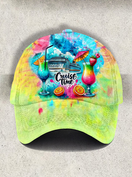 Cruise Time Tie Dye Print Baseball Cap