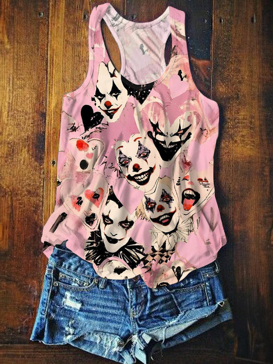 Women's Handsome Clown Punk Fashion Valentine's Day Print Casual Vest