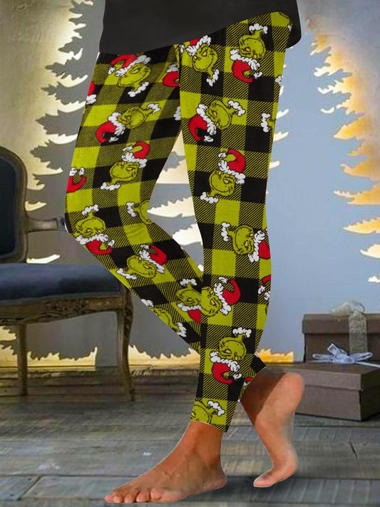 Women's Christmas Plaid Print Leggings