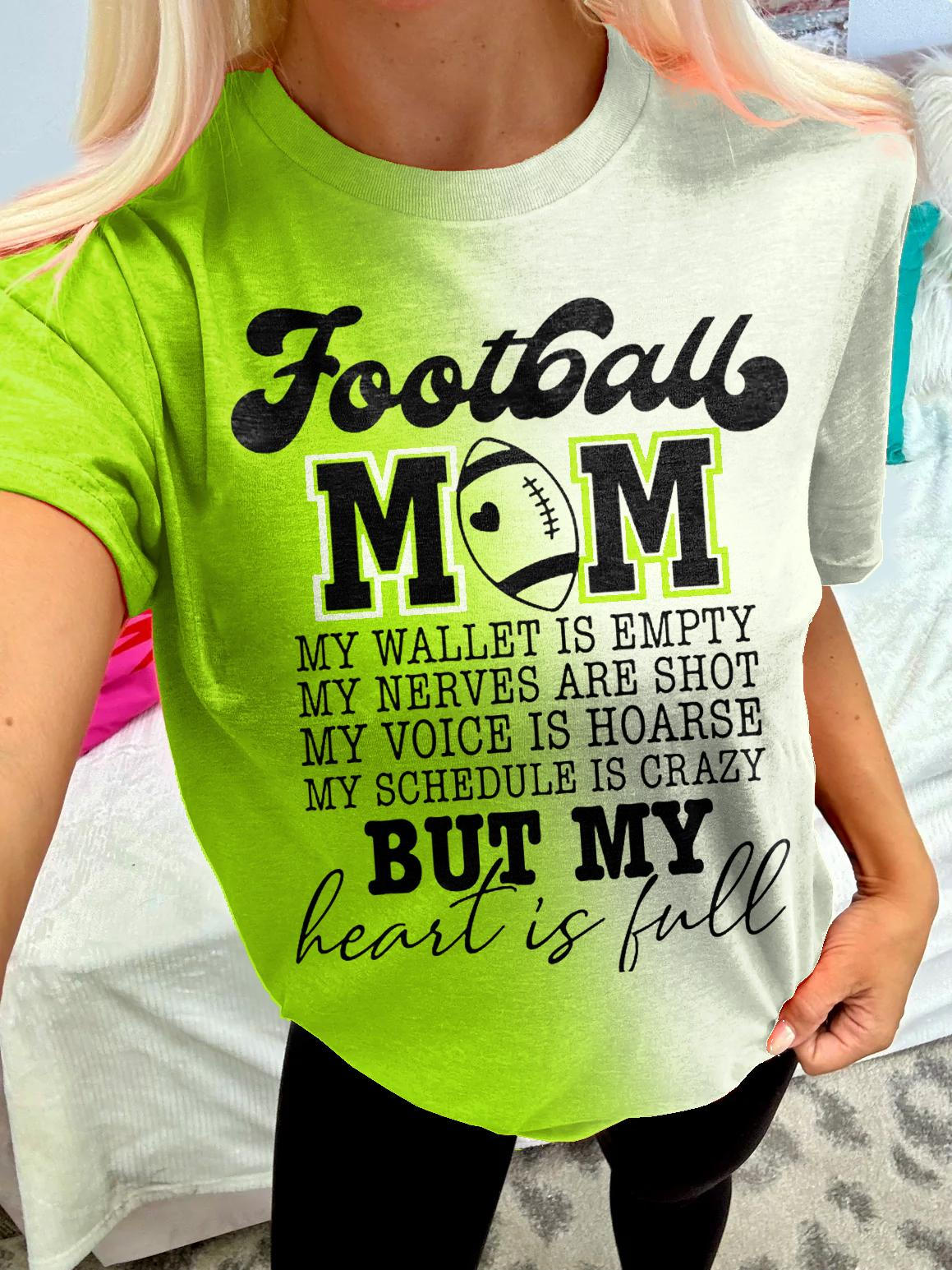 Football Mom My Wallet Is Empty Crew Neck T-shirt